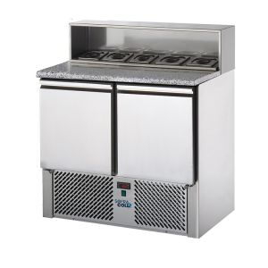 MINI TABLE À PIZZA - DESSUS GRANIT - 2 PORTES - PROF 700