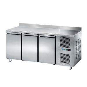 TABLE REFRIGERÉE NÉGATIVE GN 1/1 - 3 PORTES - PROF 700 MM - AVEC DOSSERET