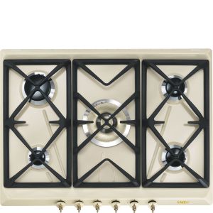 Table de cuisson 5 Feux 70 cm Gaz Crème SMEG SRV876POGH