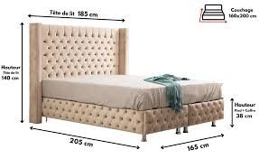 LIT COFFRE BOX CLOUTE BIEGE 140x190CM EURODESIGN CLOU-BE-140