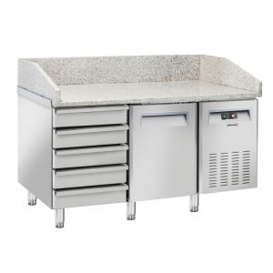 Table à pizza réfrigérée 5 tiroirs 1 porte Casselin CTAPZR5T1P