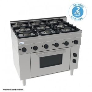 Fourneau 5 feux sur four électrique ventilé Tecnoinox PFL5G6