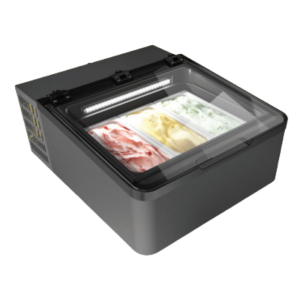 Vitrine pour bac de conservation pour crème glacée, 29 L, 95 W Isotech MINI CREAM 3V LED 3X 5L BACS