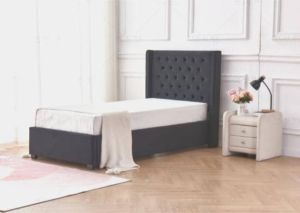 LIT ERES CAPITONNE VELOURS NOIR 90x190 cm EURODESIGN 729N90
