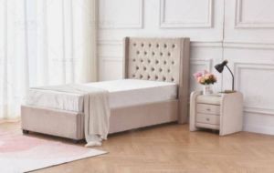 LIT ERES CAPITONNE VELOURS MOKA 90x190 cm EURODESIGN 729M90