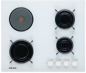 Table de cuisson verre mixte 60 cm Glem GV647WH
