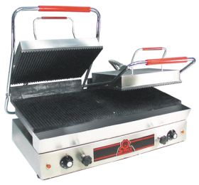 Infra Grill double plaques fonte mixtes et rainurées SOFRACA 10114M